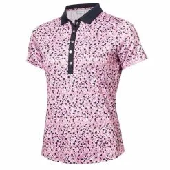 Green Lamb Melanie Printed Ladies Golf Polo Shirt -Golf Clothing Sales Store green lamb melanie printed ladies golf polo shirt sepal print
