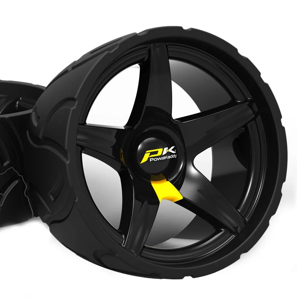 Powakaddy Golf Trolley Wide Sport Wheels - Pair 3 Powakaddy Golf Trolley Wide Sport Wheels - Pair