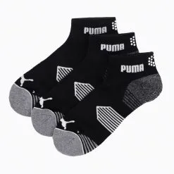 Puma Essential 1/4 Cut Golf Socks - 3 Pack -Golf Clothing Sales Store puma essential qt cut golf socks 3 pack 858562 02
