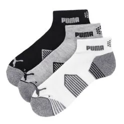 Puma Essential 1/4 Cut Golf Socks - 3 Pack -Golf Clothing Sales Store puma essential qt cut golf socks 3 pack 858562 03 1