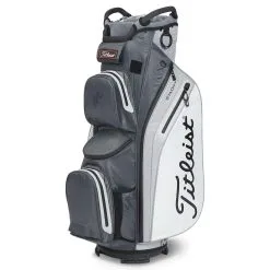 Titleist Cart 14 StaDry 2023 Golf Cart Bag -Golf Clothing Sales Store titleist cart 14 stadry 2023 golf cart bag charcoal grey white